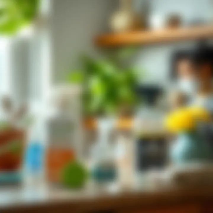 Natural Cleaning Products for a Dust-Free Environment Natural cleaning products on a countertop