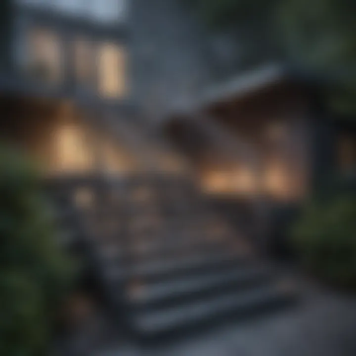 Metal deck stairs in a modern setting