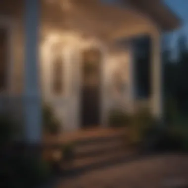Warmly lit porch featuring various styles of cottage lights