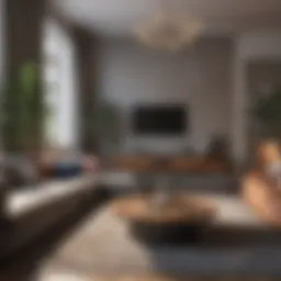 Stylish urban living room with modern furniture