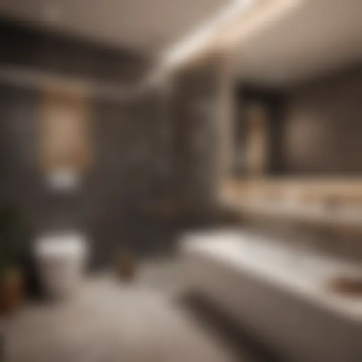 Relaxing ambiance created through lighting in a bathroom