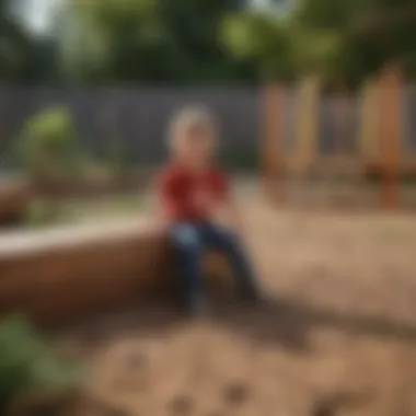 Safety in Home Playgrounds Safety measures in a home playground with soft ground and protective barriers.