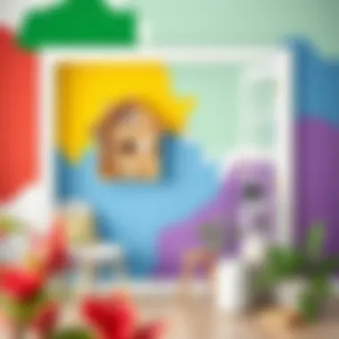 Vibrant color palette of paints used for wall murals