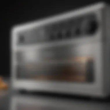 Close-up of features and controls of the Cuisinart air fryer toaster oven