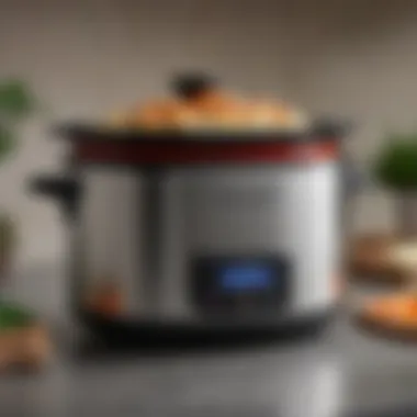 Cuisinart slow cooker showcasing various features and settings