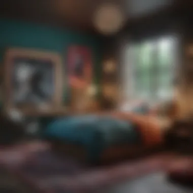 Vibrant Teenage Bedroom Design A stylish teenage bedroom featuring vibrant colors and unique decor.