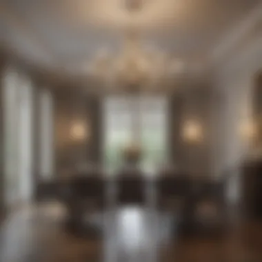 Chandelier Elegance Above Dining Table Elegant chandelier illuminating a dining area