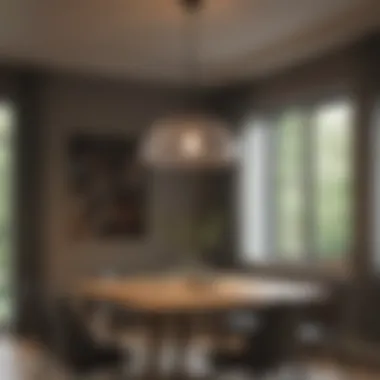 Elegant Pendant Lighting Above Dining Table Elegant pendant lighting showcased above a modern dining table.