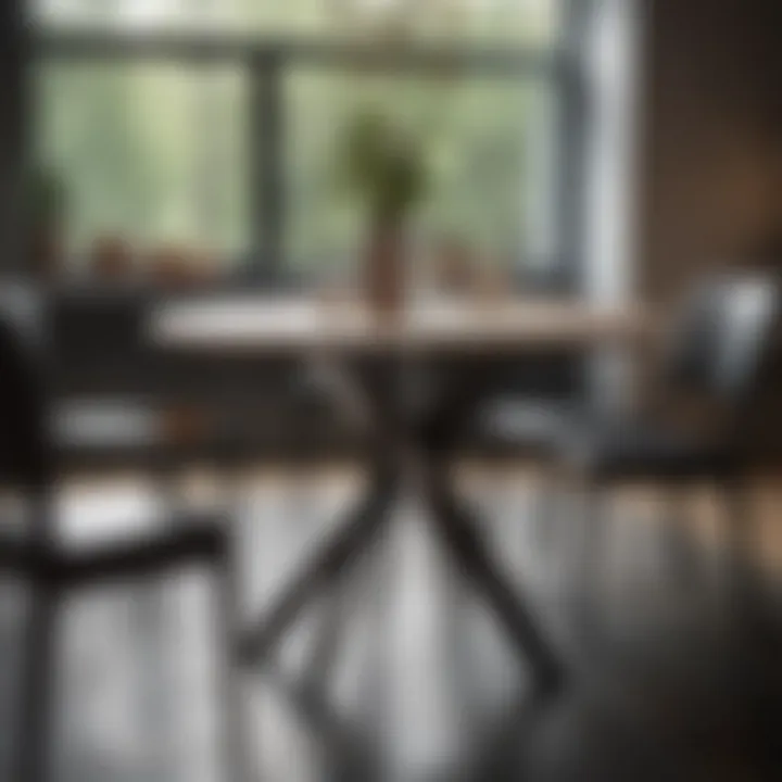 Modern dining table design highlighting width considerations for small spaces
