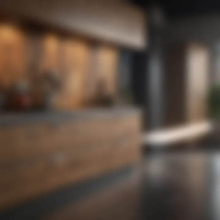 Variety of materials used in kitchen cabinet construction