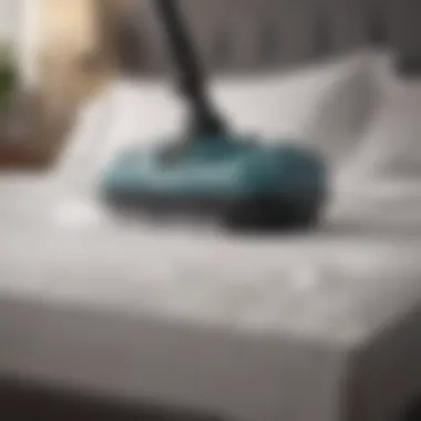 Steam cleaner in action on a mattress