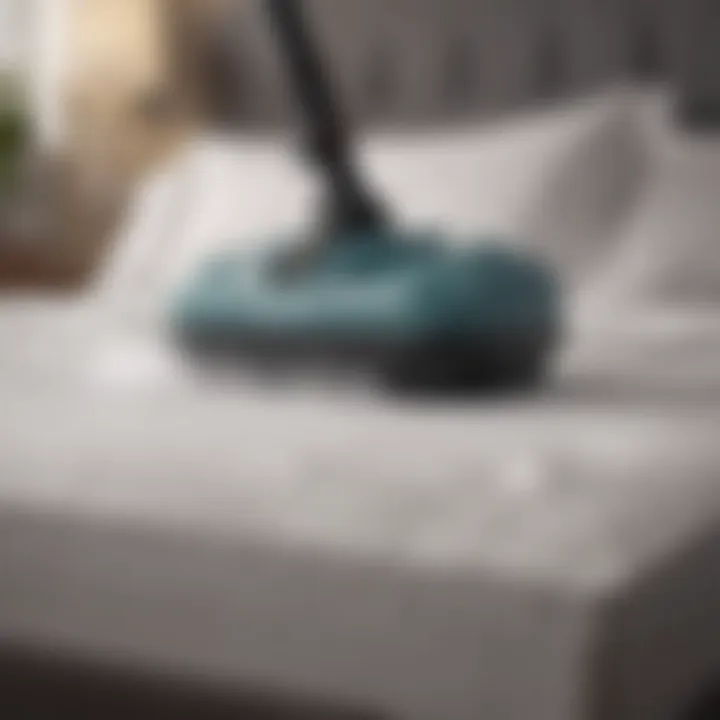 Steam cleaner in action on a mattress