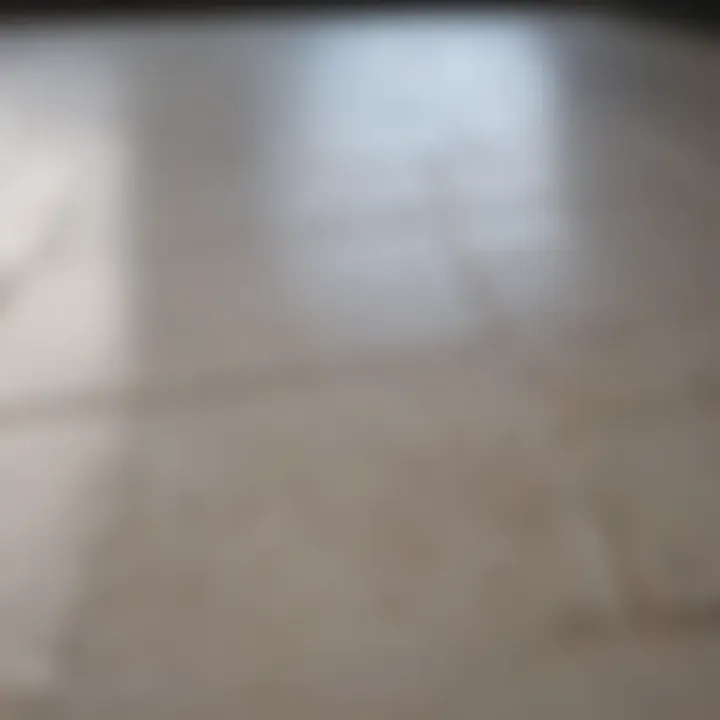 A pristine floor with clean grout after the cleaning process.