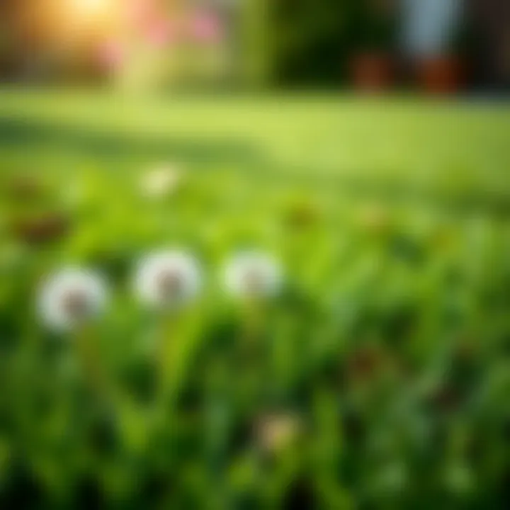 Dandelion-Free Lawn A well-maintained lawn free from dandelions
