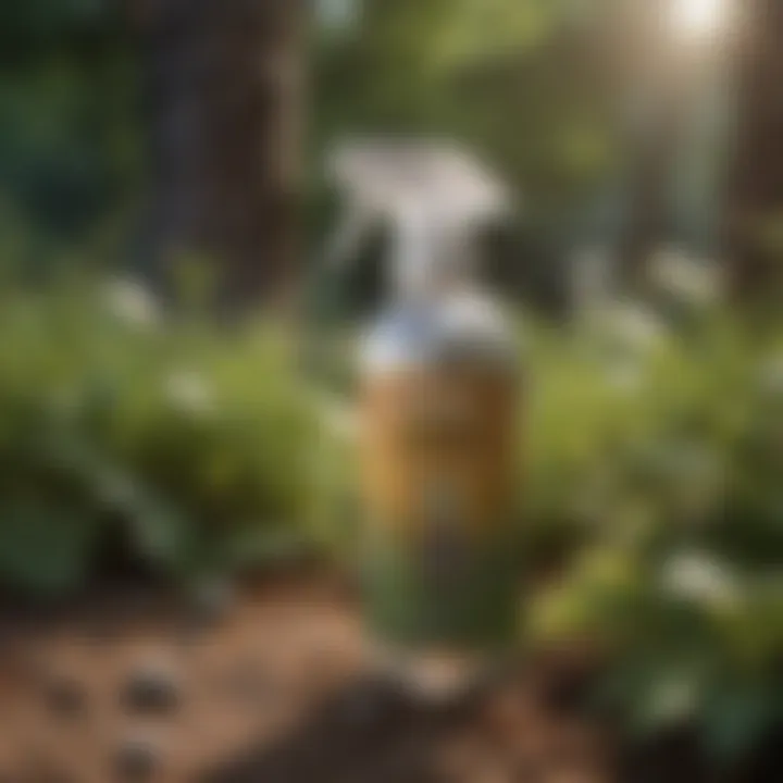 Close-up of a natural repellent spray used in gardening