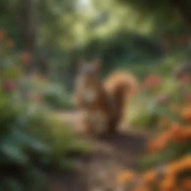 Achieving a Squirrel-Free Thriving Garden A lush garden thriving without squirrel interference.