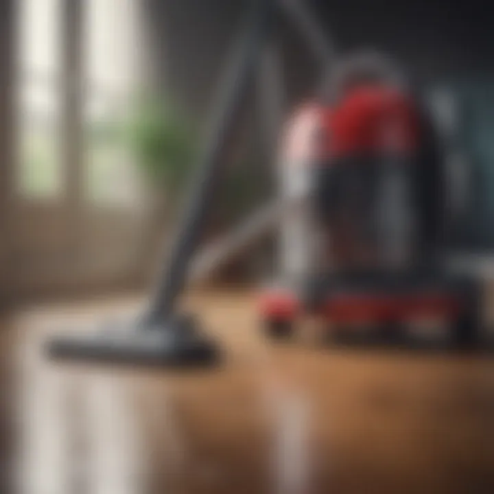 A high-efficiency particulate air (HEPA) filter vacuum cleaner in action