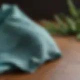 Close-up of a microfiber cloth effectively capturing dust particles
