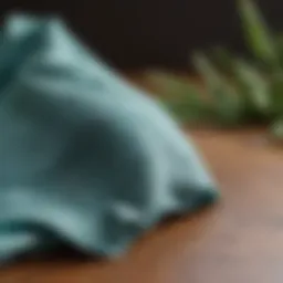 Close-up of a microfiber cloth effectively capturing dust particles