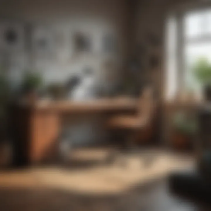A well-organized home workspace with minimal dust and clutter