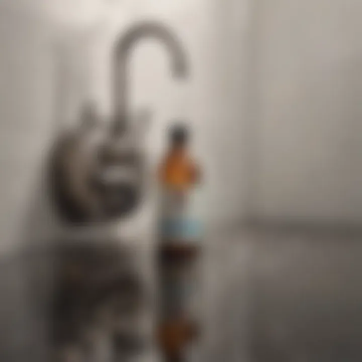 Natural ingredients like baking soda and vinegar ready for use in a drain cleaning remedy.