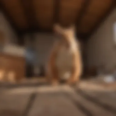 Squirrel in Attic Squirrel inspecting an attic for entry points