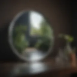 Crystal clear mirror reflecting light