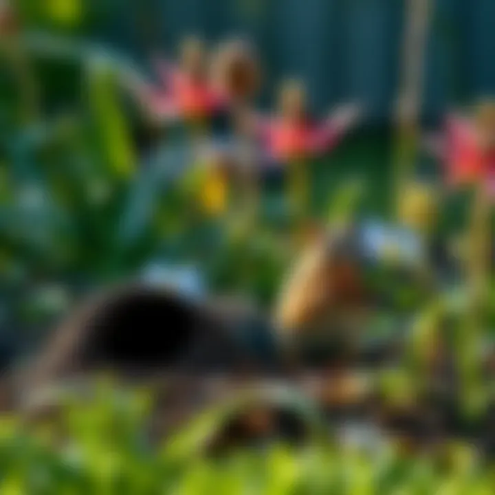 Healthy garden with protective measures in place