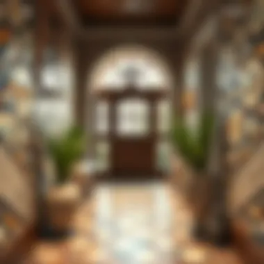 Mosaic Tiles for Artistic Expression Colorful mosaic tiles creating an artistic entry