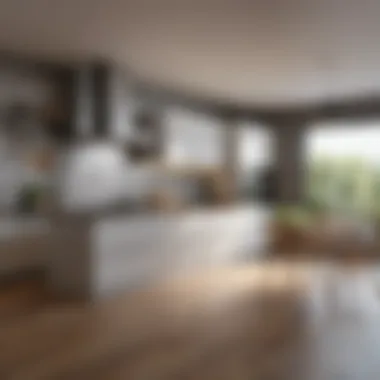 Efficient Workflow in Kitchen Design Modern kitchen layout showcasing efficient workflow