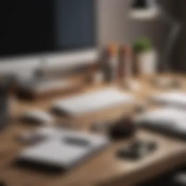 Organized desk with essential office supplies