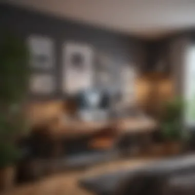 Stylish workspace in a cozy bedroom setting