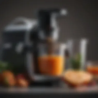 Close-up of juicing technology highlighting performance