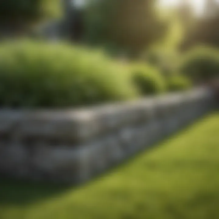 Elegant stone lawn edging enhances garden aesthetics