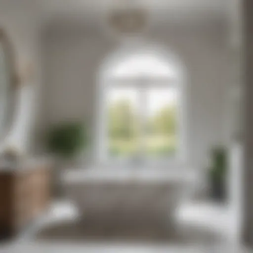 Luxurious master bathroom featuring a freestanding soaking tub and elegant marble finishes