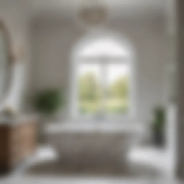Luxurious master bathroom featuring a freestanding soaking tub and elegant marble finishes