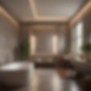 Tranquil Spa-Like Atmosphere with Personalized Lighting A tranquil master bathroom showcasing personalized lighting and spa-like atmosphere