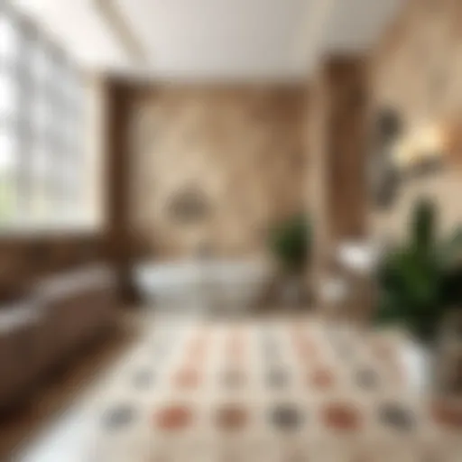 Sophisticated tile patterns in a modern bathroom