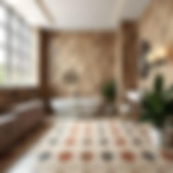 Sophisticated tile patterns in a modern bathroom