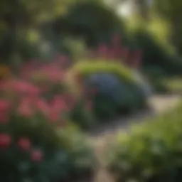 A serene garden showcasing a variety of perennial plants