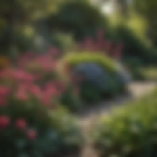 A serene garden showcasing a variety of perennial plants