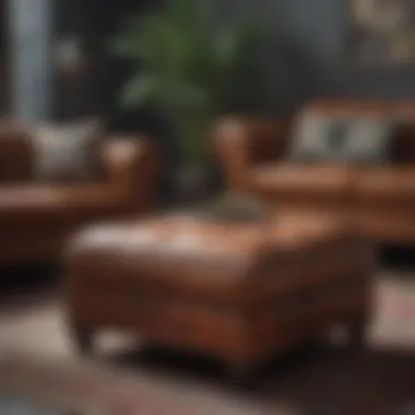Vintage Ottoman in Contemporary Decor A vintage ottoman contrasting with contemporary decor