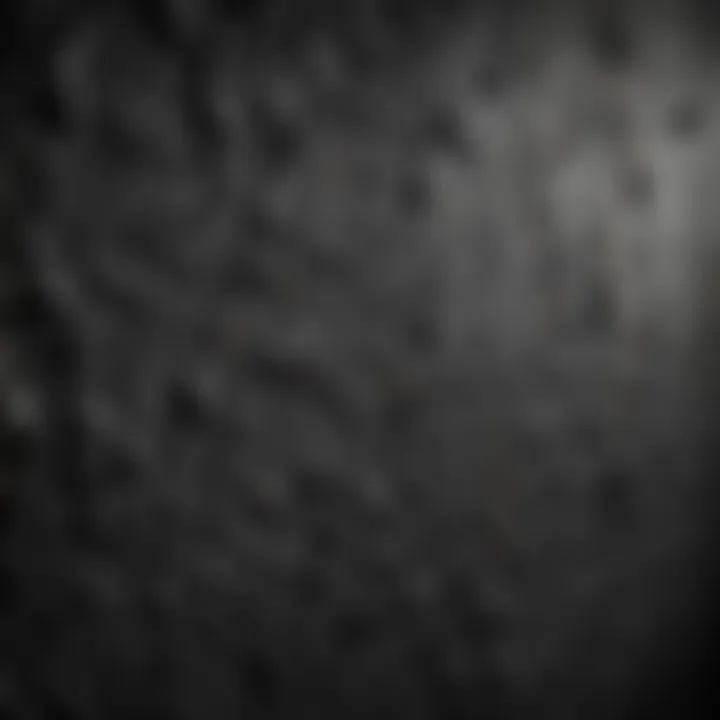 Close-up of textured dark paint on a bedroom wall