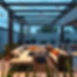 Elegant outdoor seating arrangement showcasing modern design