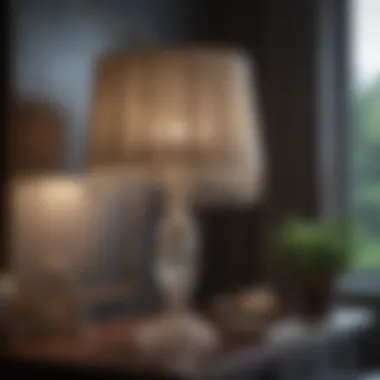 Elegant crystal table lamp adding sophistication to decor
