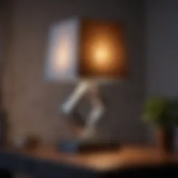 Sleek modern table lamp with geometric design
