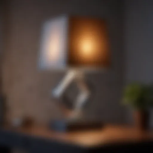 Sleek modern table lamp with geometric design