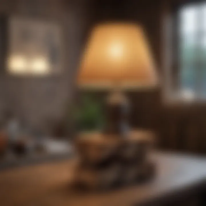 Rustic table lamp made from reclaimed wood