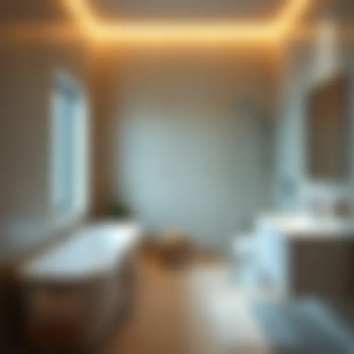 Clean Lines in Minimalist Bathroom Design Minimalist bathroom with a focus on clean lines and simplicity