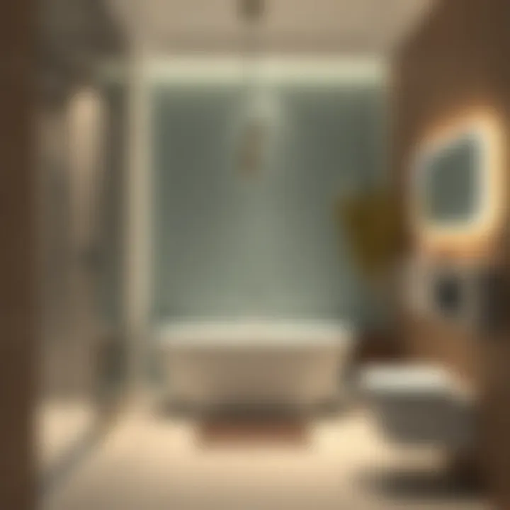 Sleek Modern Bathroom Elegance Sleek modern bathroom featuring minimalist elements